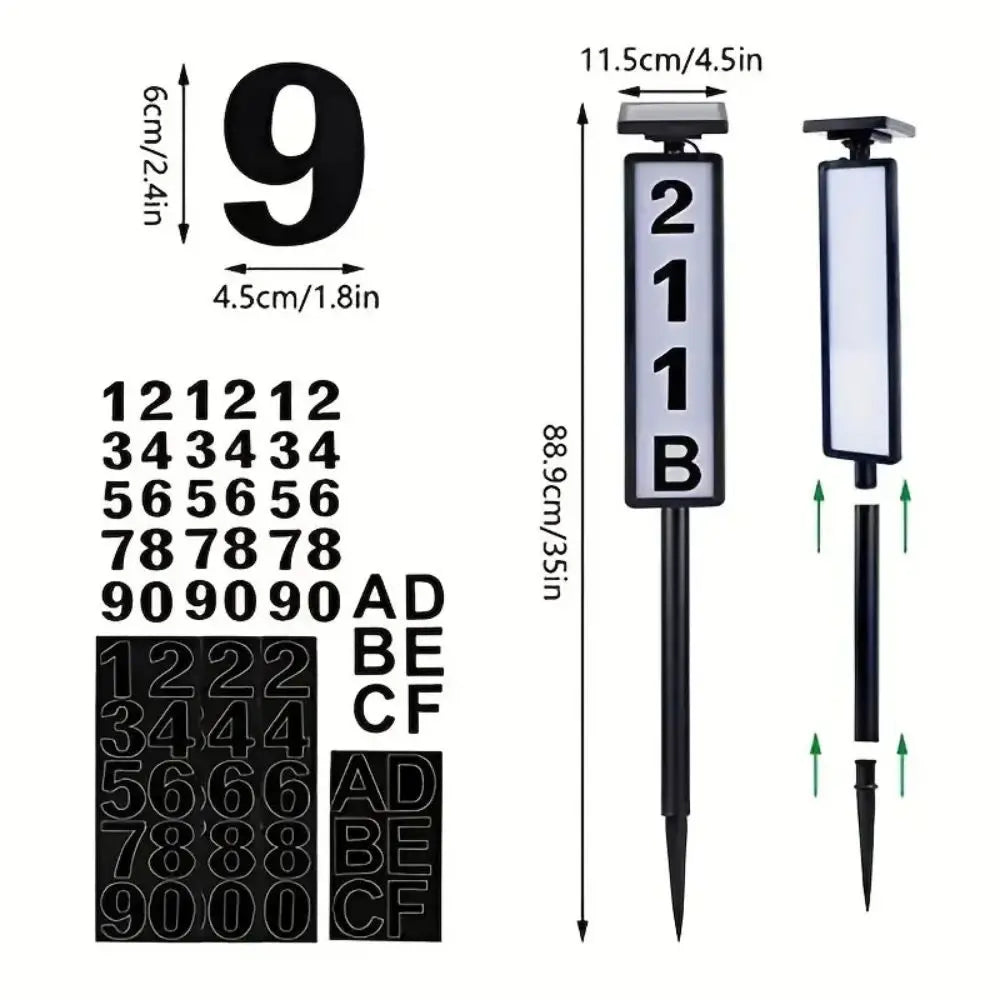 1pc Lighting House Number Light, Solar Address Sign Light With Stake,Solar Powered LED Lighting Address Sign For Houses And Home Innofuze