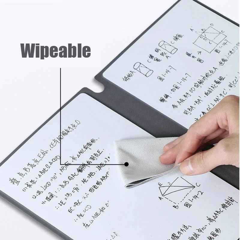 Premium A5 Leather Reusable Whiteboard Notebook - Free Pen & Eraser Cloth | Eco-Friendly Dry Erase Notepad for Office, School & Meetings | Weekly Planner | Stylish & Portable Innofuze