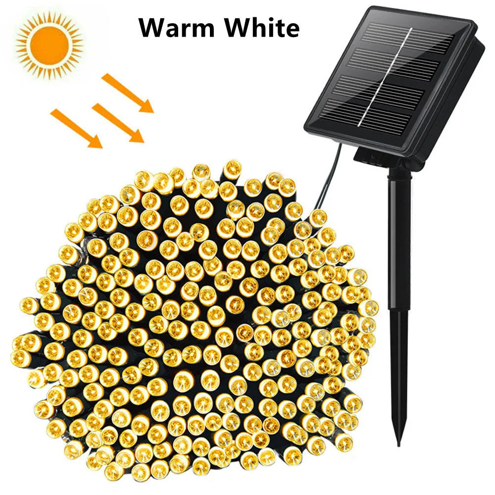 23-99ft LED Solar Light 50-300 Lights Outdoor Waterproof Fairy Garland Lights Christmas Party Halloween Decorations Solar Lights Innofuze