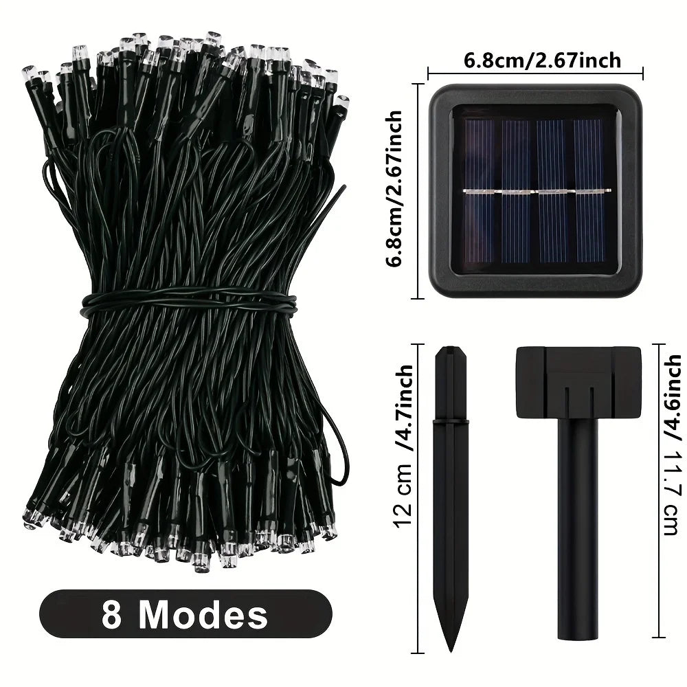 23-99ft LED Solar Light 50-300 Lights Outdoor Waterproof Fairy Garland Lights Christmas Party Halloween Decorations Solar Lights Innofuze
