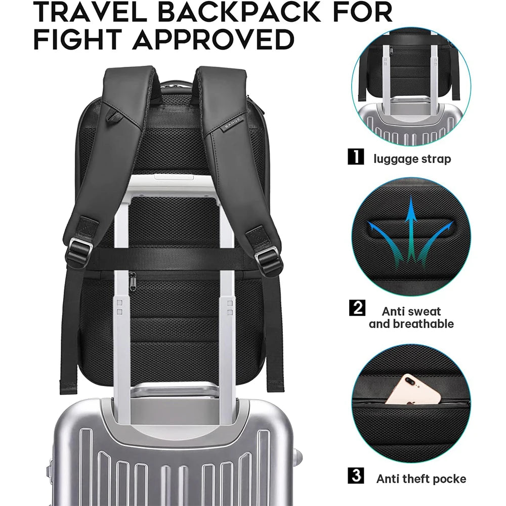 BANGE Business USB Charging Smart Backpacks Fits 15.6 Inch Laptop Commute Backpack WaterProof Carry On Bag for Men Travel Bags Innofuze