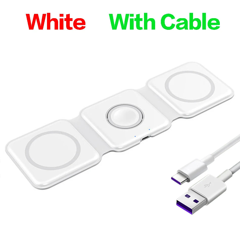 100W 3 in 1 foldable Wireless Charger Pad Stand for iPhone 15 14 13 12Pro Max Airpods iWatch Fast Wireless Charging Dock Station Innofuze
