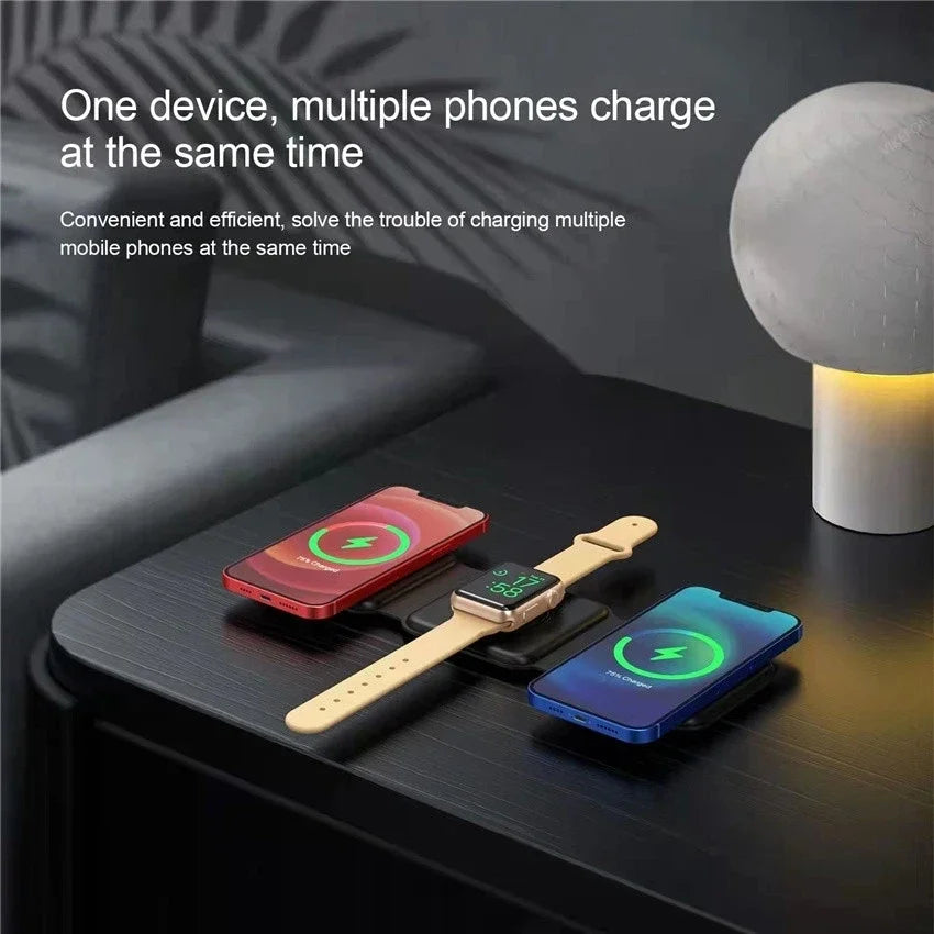 100W 3 in 1 foldable Wireless Charger Pad Stand for iPhone 15 14 13 12Pro Max Airpods iWatch Fast Wireless Charging Dock Station Innofuze