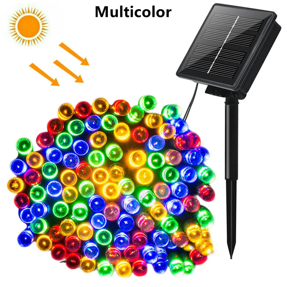 23-99ft LED Solar Light 50-300 Lights Outdoor Waterproof Fairy Garland Lights Christmas Party Halloween Decorations Solar Lights Innofuze