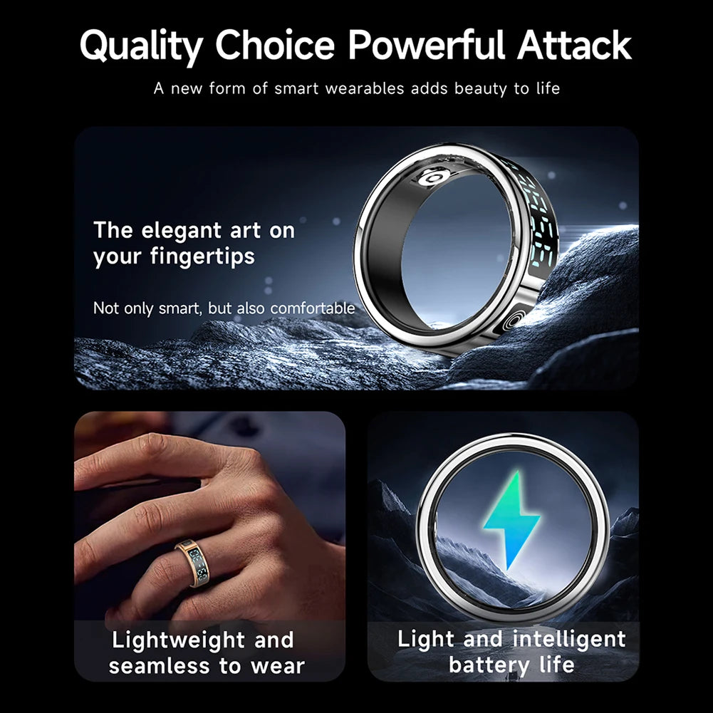 ALLOYSEED RS08 Smart Fitness Ring – 5ATM Waterproof, Heart Rate/SpO2/Sleep Tracker, Multi-Sport Modes, Bluetooth 5.1 (iOS/Android) - Uncategorized,