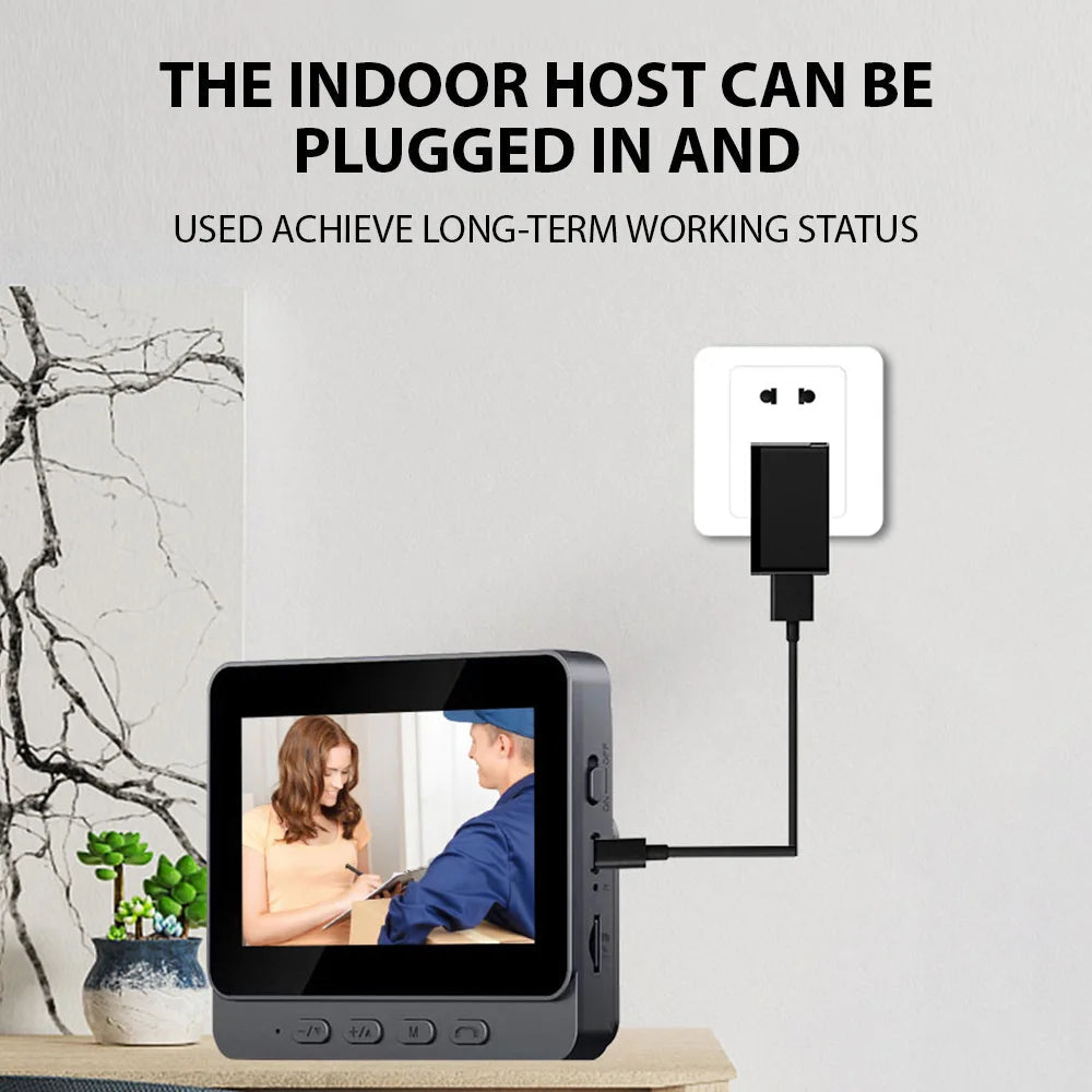 Wireless Video Doorbell with 4.3" Screen – 2-Way Audio, Night Vision & Local Storage Innofuze