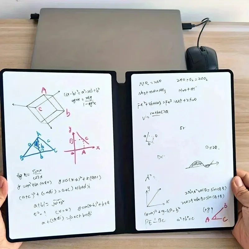 Premium A5 Leather Reusable Whiteboard Notebook - Free Pen & Eraser Cloth | Eco-Friendly Dry Erase Notepad for Office, School & Meetings | Weekly Planner | Stylish & Portable Innofuze