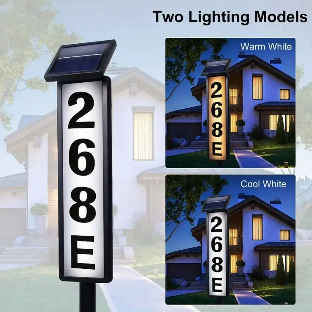 1pc Lighting House Number Light, Solar Address Sign Light With Stake,Solar Powered LED Lighting Address Sign For Houses And Home Innofuze