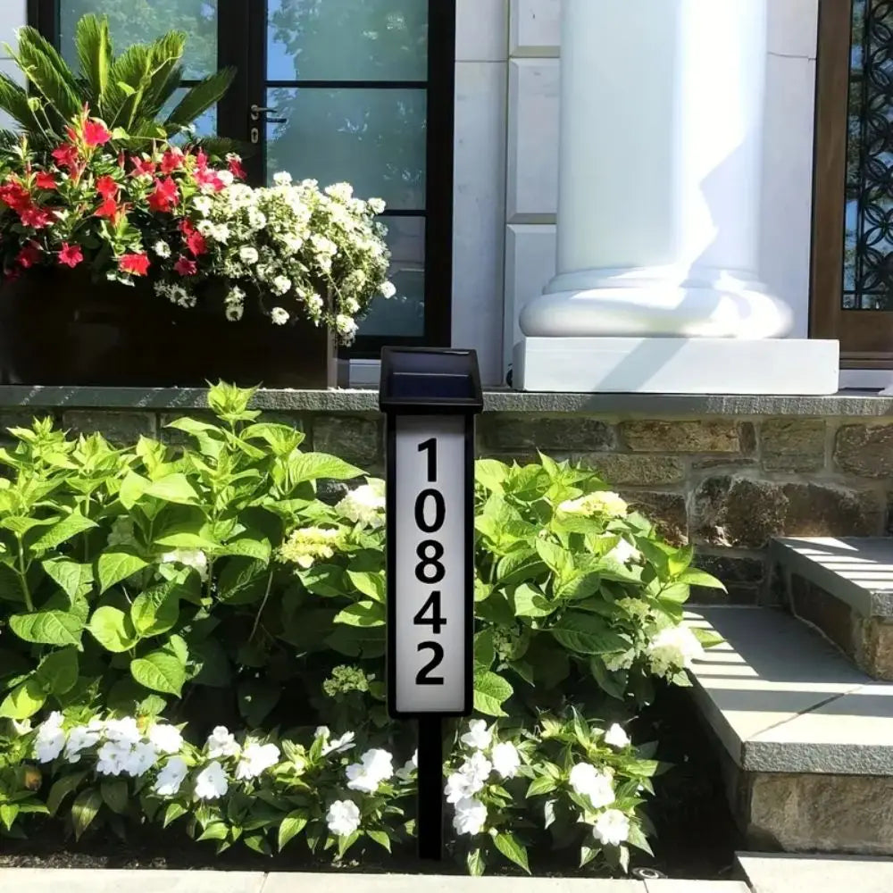 1pc Lighting House Number Light, Solar Address Sign Light With Stake,Solar Powered LED Lighting Address Sign For Houses And Home Innofuze