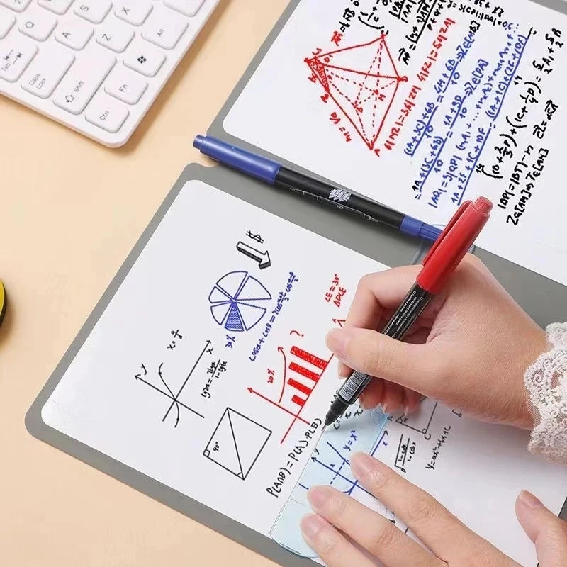 Premium A5 Leather Reusable Whiteboard Notebook - Free Pen & Eraser Cloth | Eco-Friendly Dry Erase Notepad for Office, School & Meetings | Weekly Planner | Stylish & Portable Innofuze