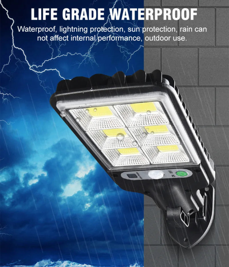 108COB Sensor Street Lamp 3 Light Modes Outdoor Waterproof Security Solar Lamps Garden Terrace Garage Door Street Lighting 72COB Innofuze