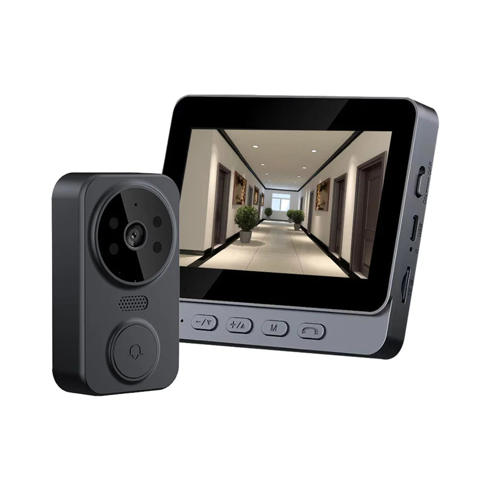 Wireless Video Doorbell with 4.3" Screen – 2-Way Audio, Night Vision & Local Storage Innofuze