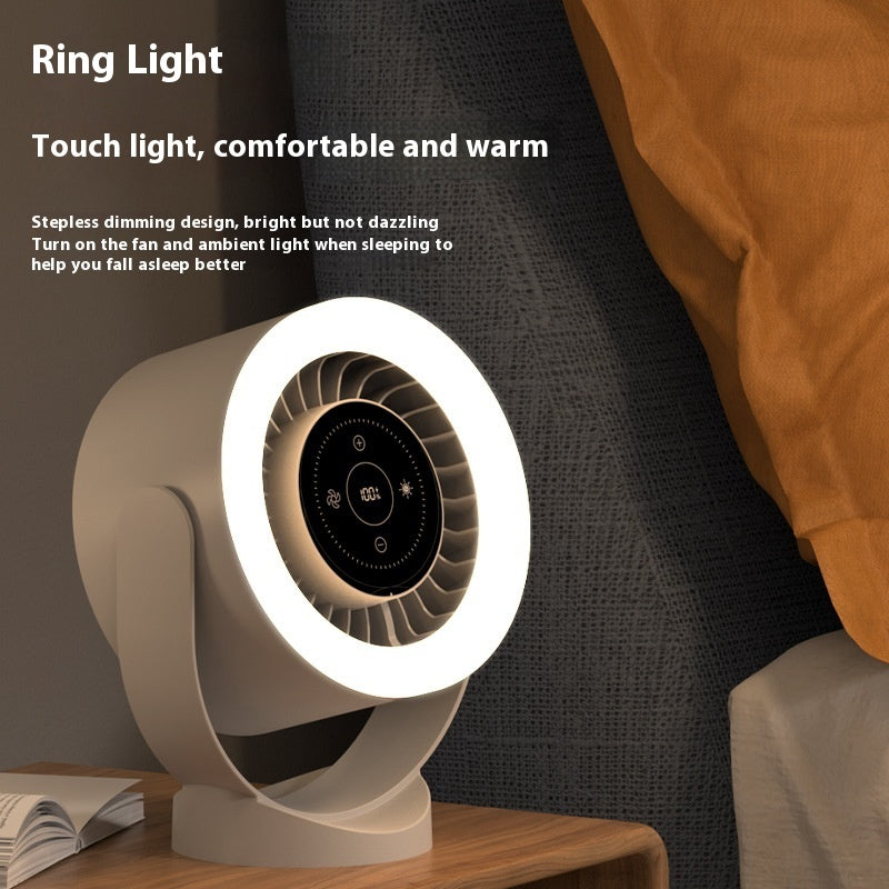Rechargeable Desktop Fan with LED Light – Adjustable Wall Mount & USB Table Fan for Air Circulation Cooling Innofuze