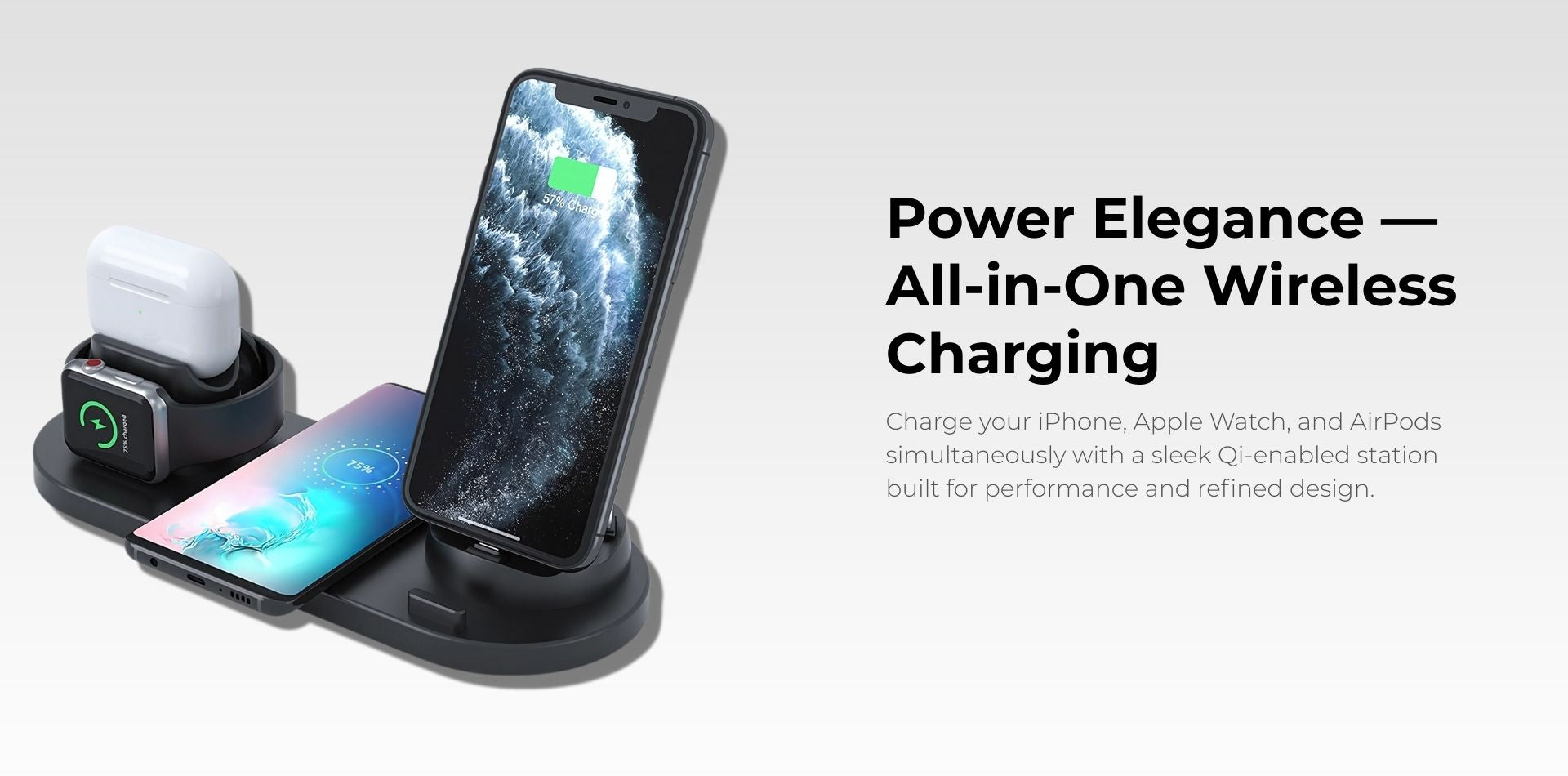 Luxury 6-in-1 Apple Wireless Charging Dock for iPhone, Apple Watch, and AirPods – Sleek MagSafe Multi-Charger
