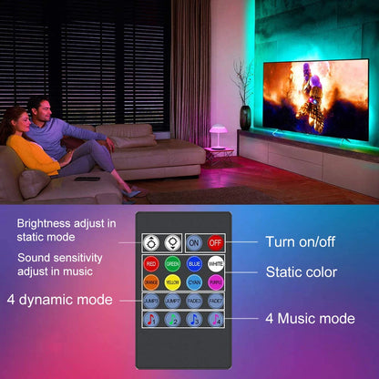 TV Backlight Music Sync USB Powered RGB LED Strip Light for 15 - 80 Inch TV, Mirror, PC Innofuze