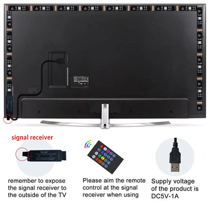 TV Backlight Music Sync USB Powered RGB LED Strip Light for 15 - 80 Inch TV, Mirror, PC Innofuze