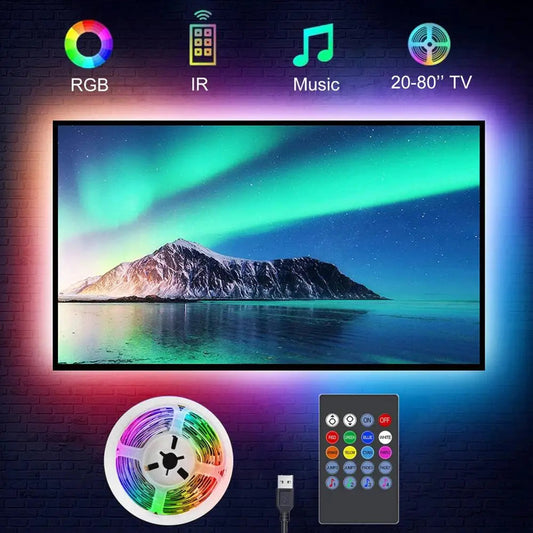 TV Backlight Music Sync USB Powered RGB LED Strip Light for 15 - 80 Inch TV, Mirror, PC Innofuze