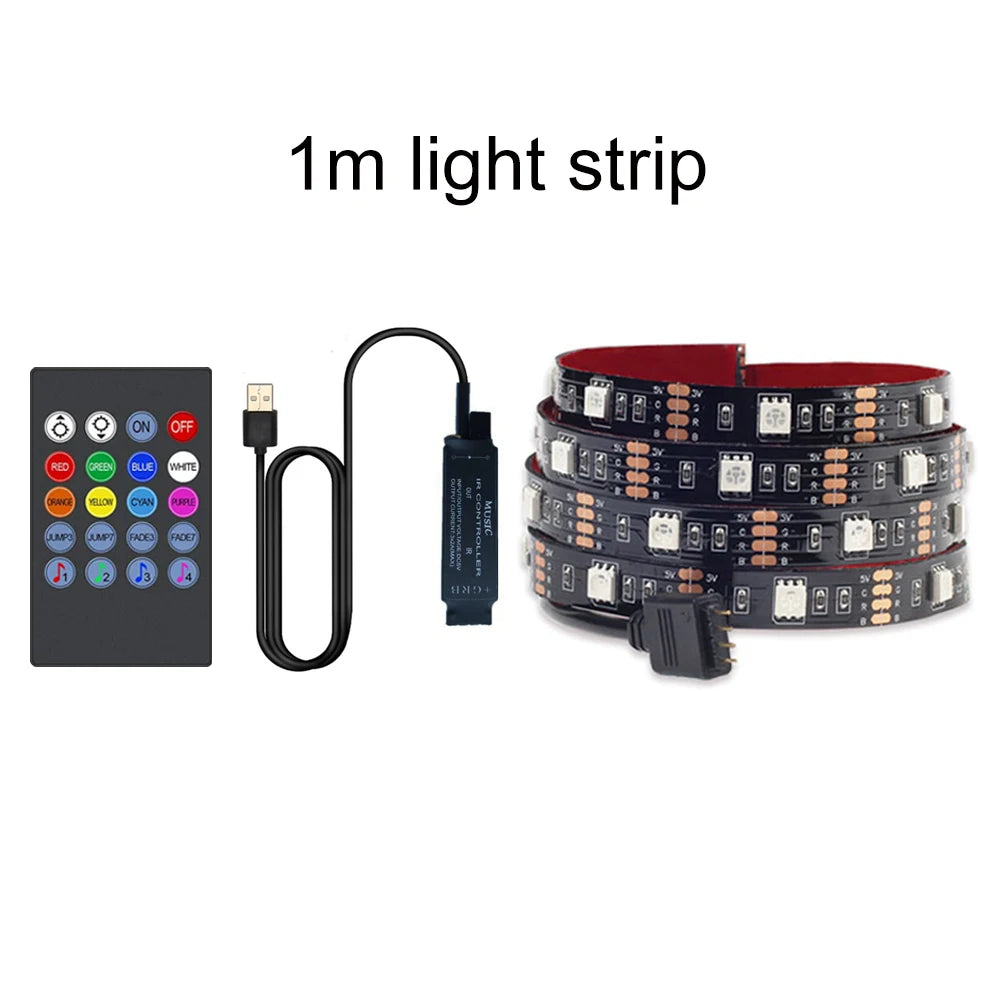 TV Backlight Music Sync USB Powered RGB LED Strip Light for 15 - 80 Inch TV, Mirror, PC Innofuze