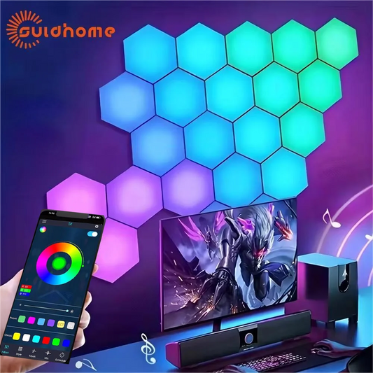 LED Hexagonal Quantum Lamp Smart Wall Panel Light RGBIC RGB Dream Color Smart APP Control  Voice Control Music Sync Work Innofuze