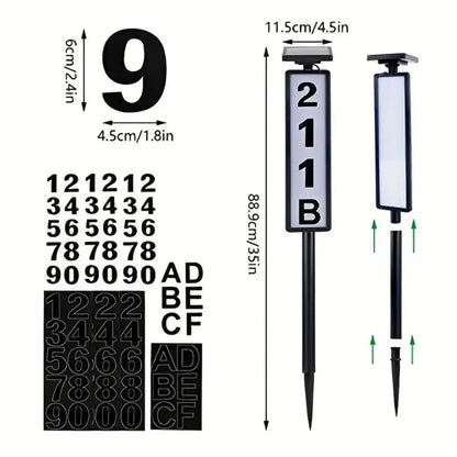 1pc Lighting House Number Light, Solar Address Sign Light With Stake,Solar Powered LED Lighting Address Sign For Houses And Home Innofuze