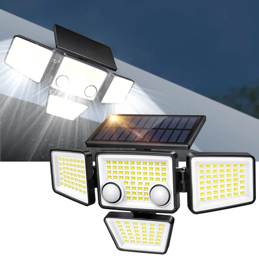 Solar Outdoor Lights - 3000LM 188 LED Motion Sensor Lights Solar Flood Security Lights for Backyard Yard Patio Innofuze