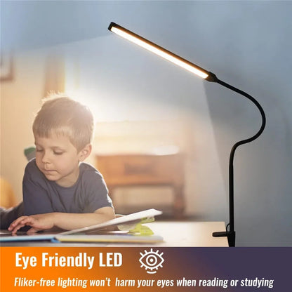 Double Head LED Clip Desk Lamp Architect Table Lamp for Home Office Lighting 3 Color Mode and 10 Dimmable Eye Protect Desk lamps Innofuze