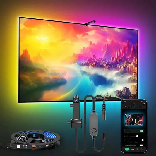 PC/TV Led Backlight RGBIC LED Strip Light with Color Picking Sensor App Control Music Sync Smart RGB Light for Gaming Atmosphere Innofuze