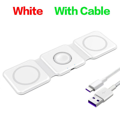 100W 3 in 1 foldable Wireless Charger Pad Stand for iPhone 15 14 13 12Pro Max Airpods iWatch Fast Wireless Charging Dock Station Innofuze