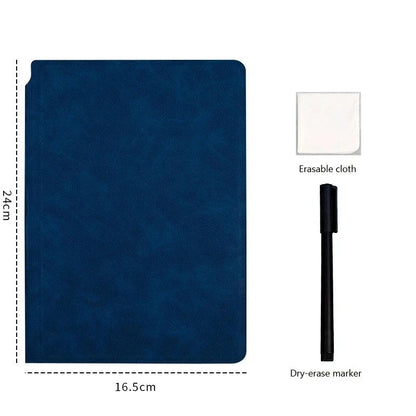Premium A5 Leather Reusable Whiteboard Notebook - Free Pen & Eraser Cloth  | Eco-Friendly Dry Erase Notepad for Office, School & Meetings | Weekly Planner | Stylish & Portable Innofuze
