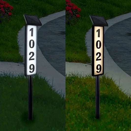 1pc Lighting House Number Light, Solar Address Sign Light With Stake,Solar Powered LED Lighting Address Sign For Houses And Home Innofuze