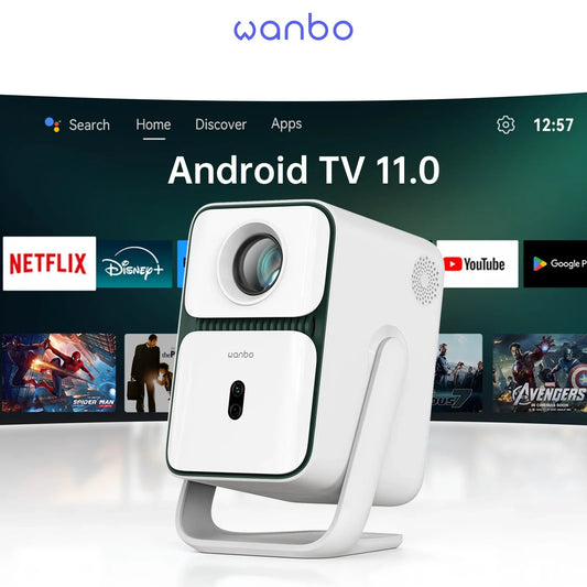 Wanbo T2 Ultra Andorid TV11.0 1080P Projector Support 4K Proyector 500Ansi 120° Rotating Protable Home Beam Smart  Projector Innofuze