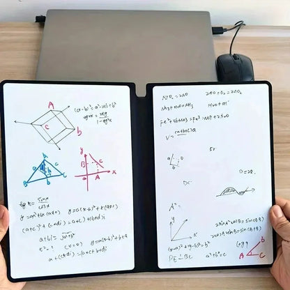 Premium A5 Leather Reusable Whiteboard Notebook - Free Pen & Eraser Cloth  | Eco-Friendly Dry Erase Notepad for Office, School & Meetings | Weekly Planner | Stylish & Portable Innofuze