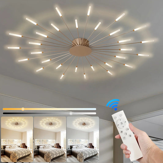 Remote Control Three Color Infinite Dimming LED Ceiling Light 30 Head Acrylic Light Source, Suitable for Living Room and Bedroom Innofuze