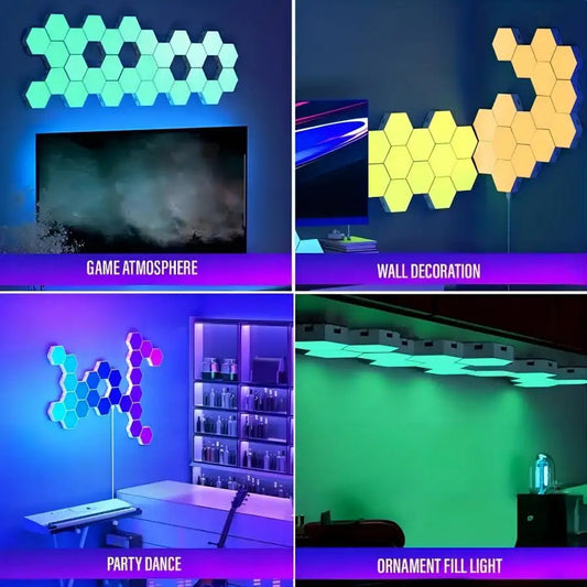LED Hexagonal Quantum Lamp Smart Wall Panel Light RGBIC RGB Dream Color Smart APP Control  Voice Control Music Sync Work Innofuze