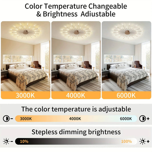 Remote Control Three Color Infinite Dimming LED Ceiling Light 30 Head Acrylic Light Source, Suitable for Living Room and Bedroom Innofuze