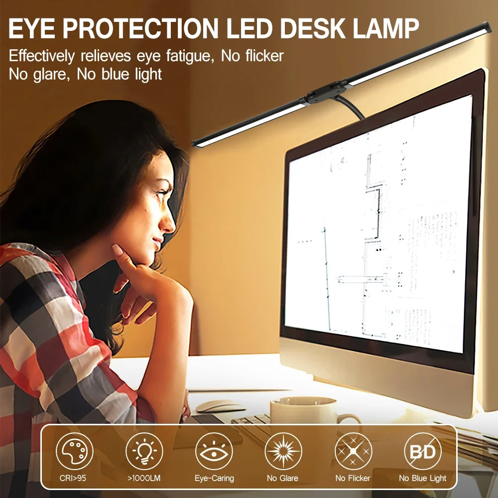 Double Head LED Clip Desk Lamp Architect Table Lamp for Home Office Lighting 3 Color Mode and 10 Dimmable Eye Protect Desk lamps Innofuze
