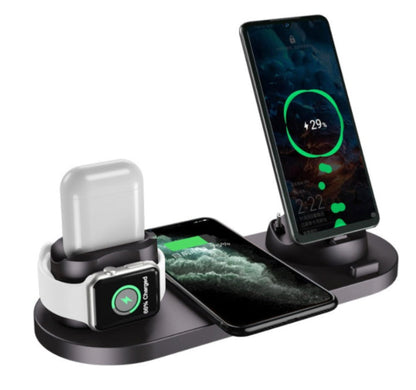 6-in-1 Wireless Charging Dock – For iPhone & Apple Watch