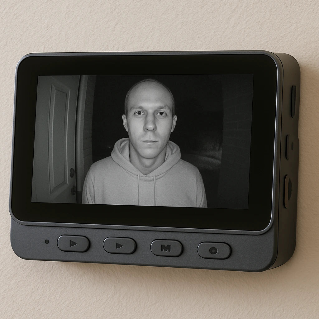 Wireless doorbell with 4.3 inch built-in monitor displaying live feed