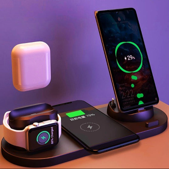 6-in-1 Wireless Charging Dock – For iPhone & Apple Watch